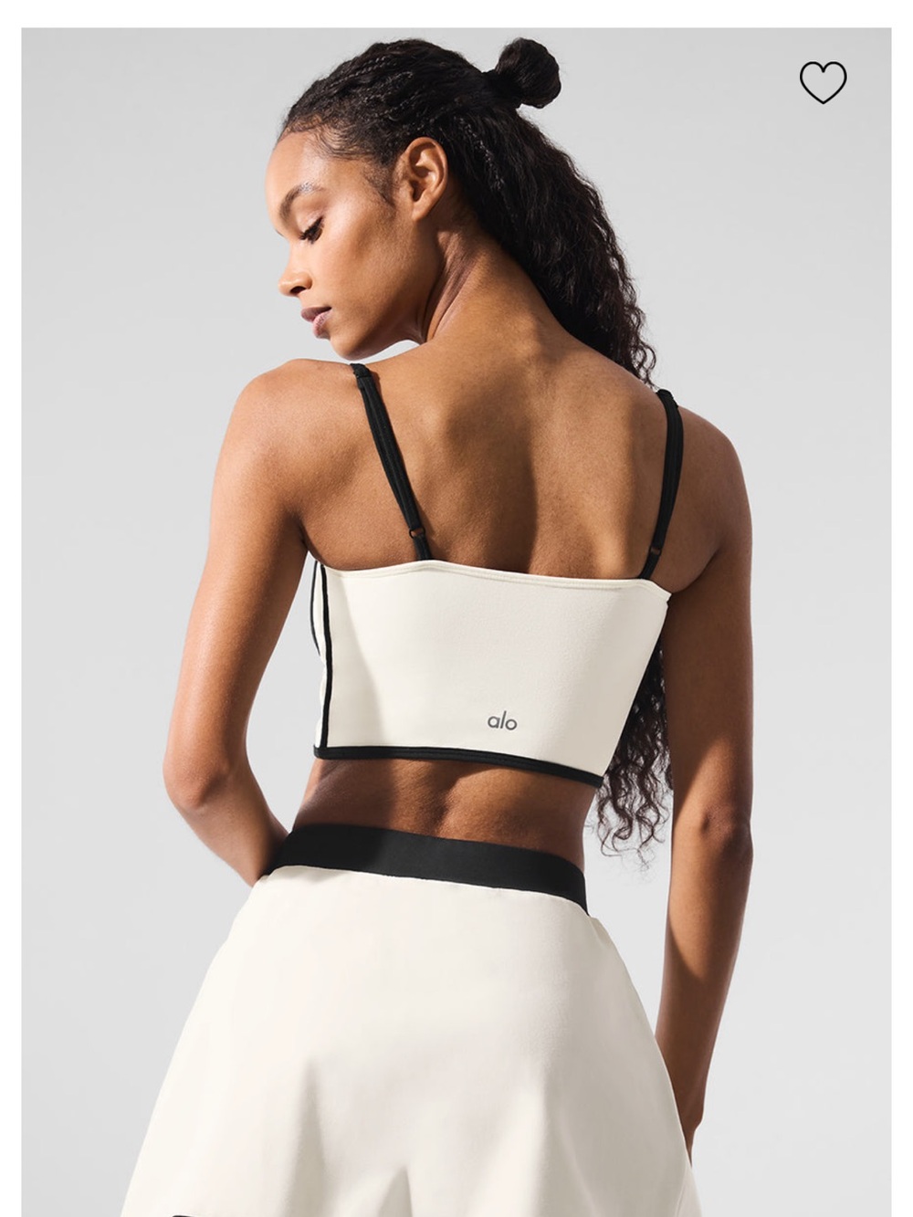 ALO Yoga White and Black Minimalist Shoulder Tote